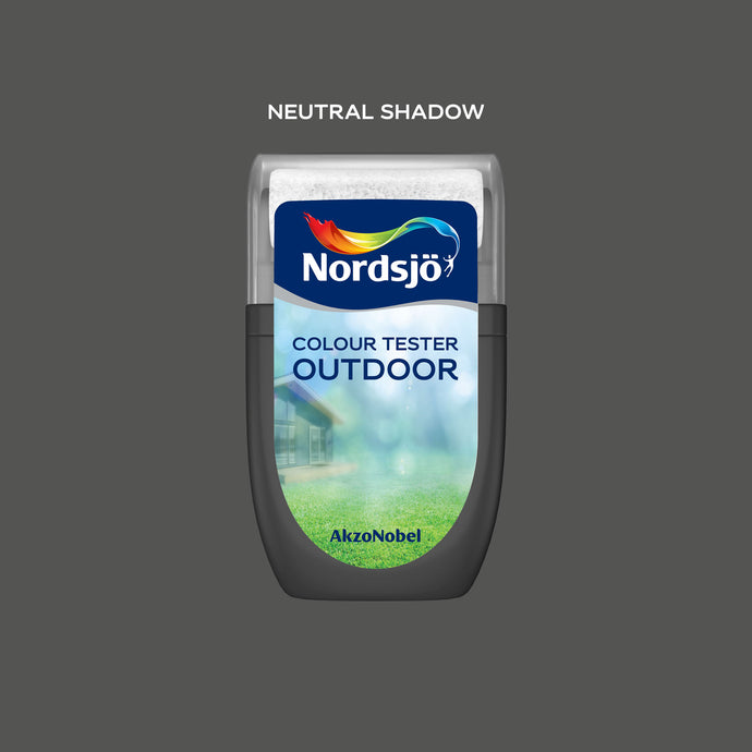 Utomhus färgprov i kulören Nordsjö Neutral Shadow